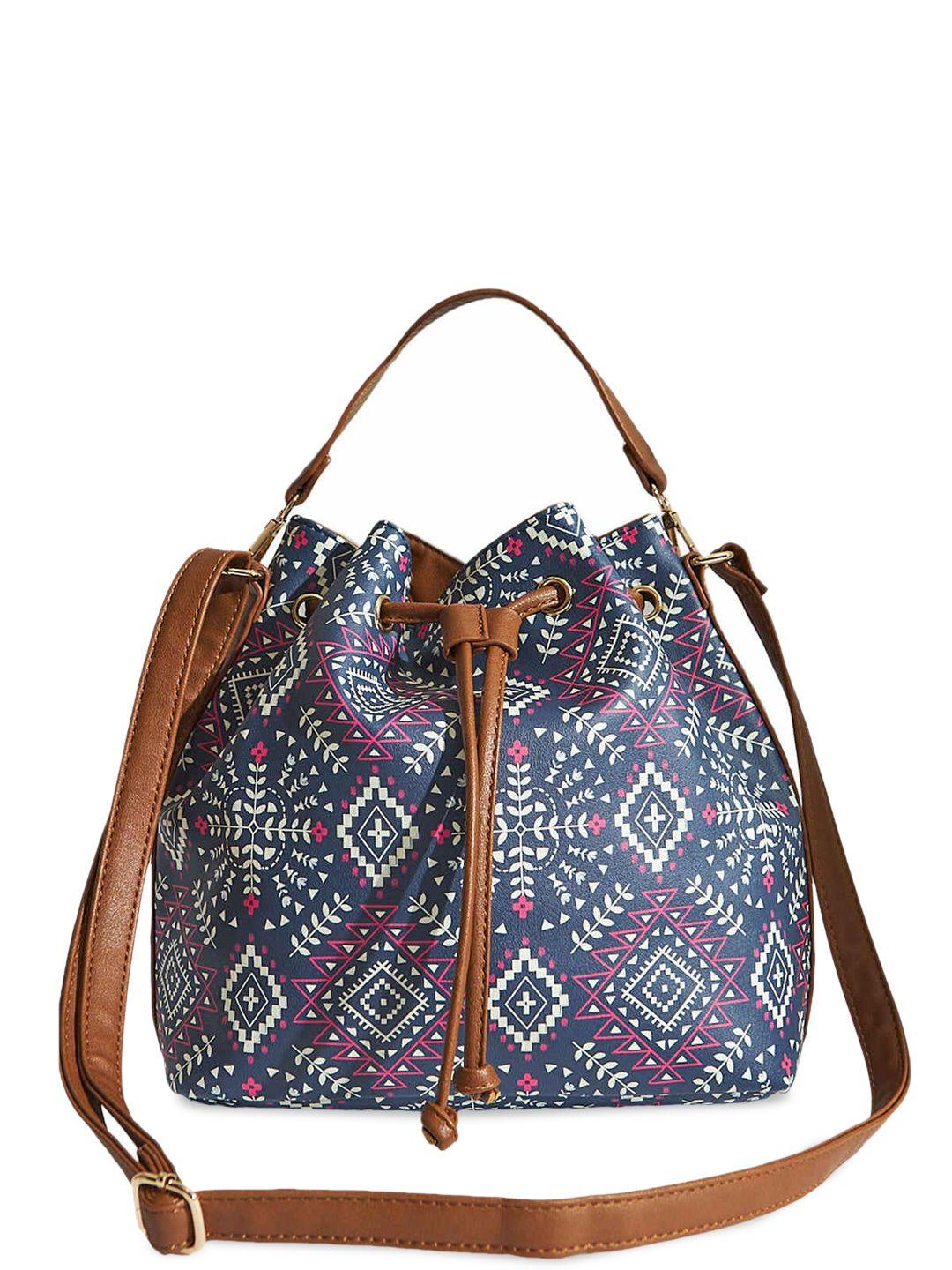 chumbak aztec printed pu bucket sling bag