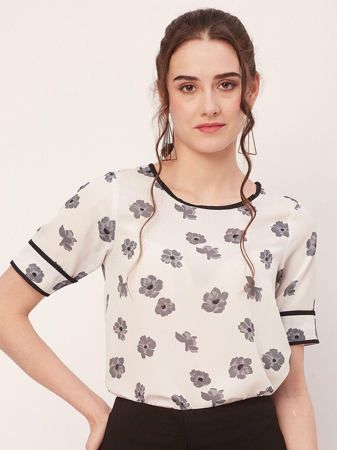 moomaya floral printed round neck top