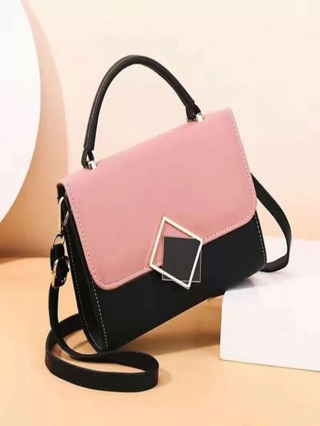 likaa colourblocked leather structured satchel bag