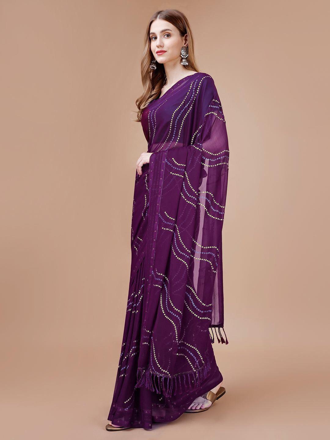 indian women bandhani printed saree