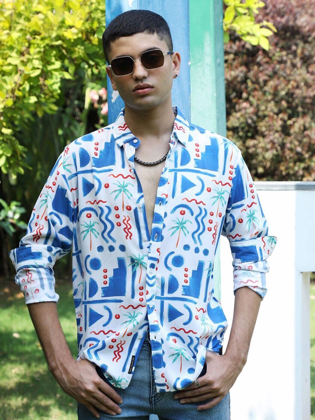 campus sutra classic ethnic motifs printed casual shirt