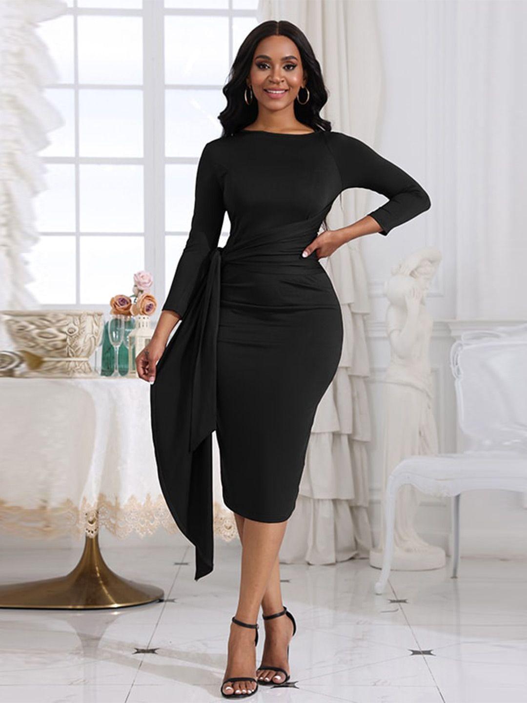 stylecast black & eerie black bodycon dress