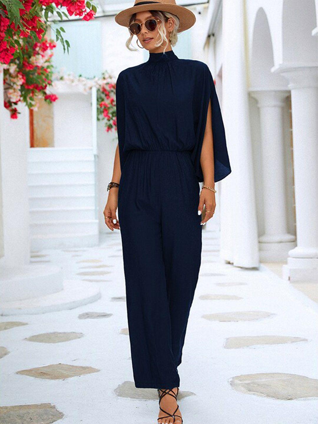 stylecast navy blue high neck basic jumpsuit