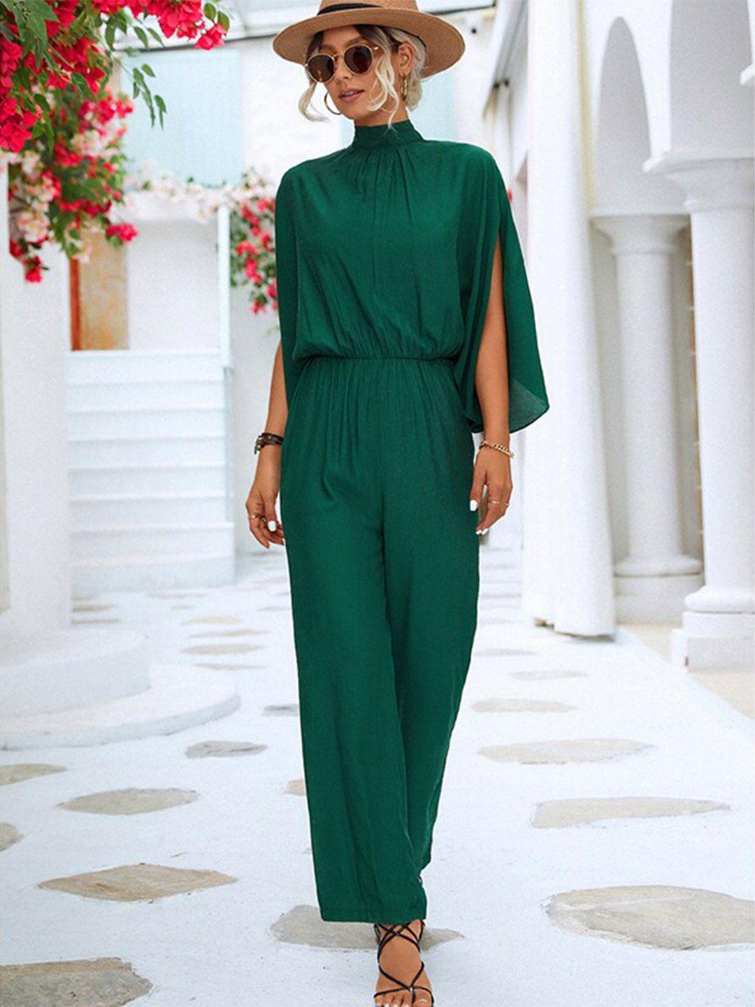 stylecast green high neck basic jumpsuit