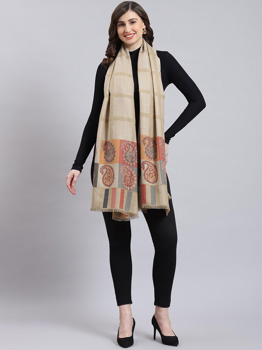 monte carlo ethnic motif woven-design shawl