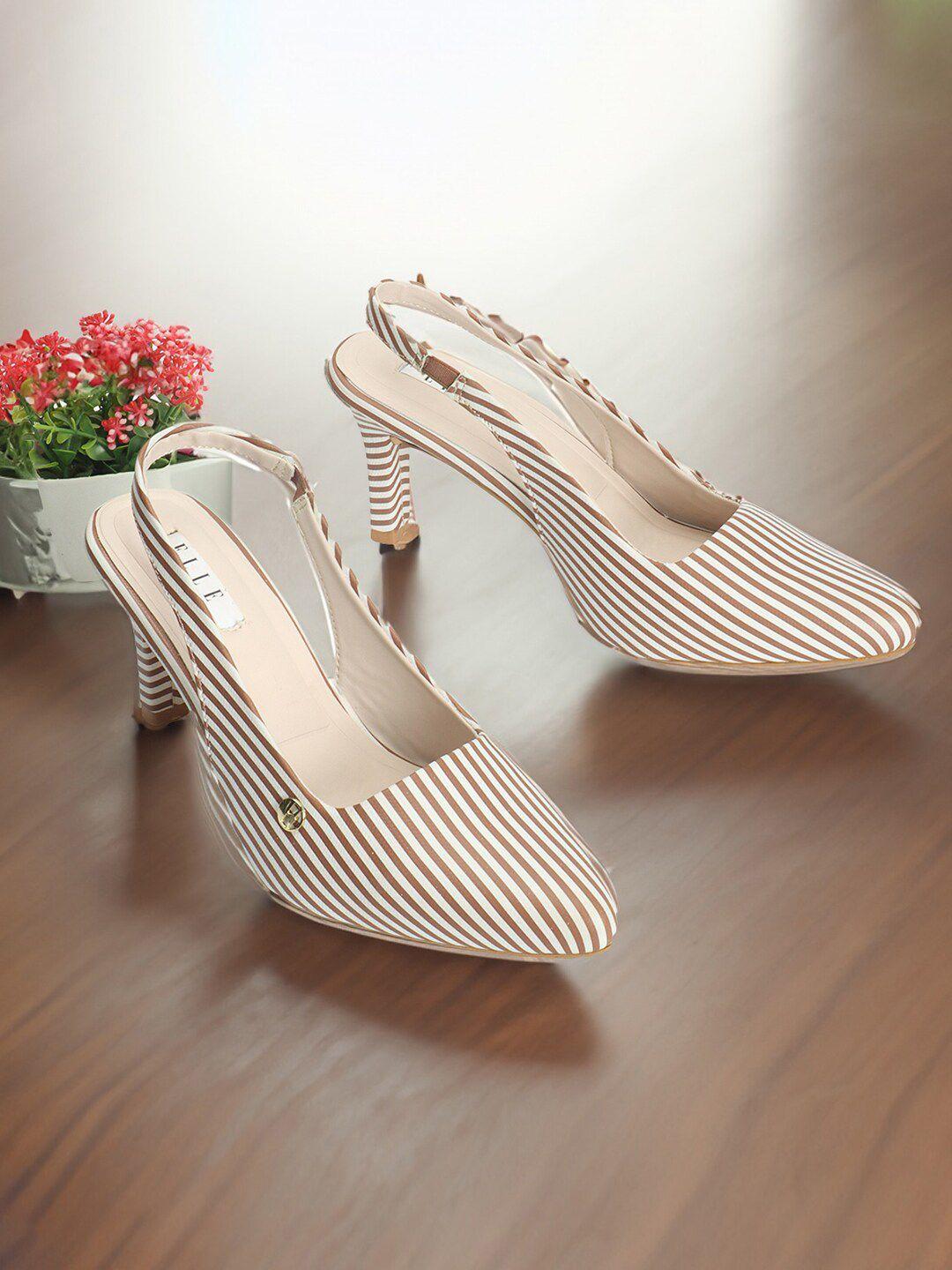 elle striped slim heel pumps