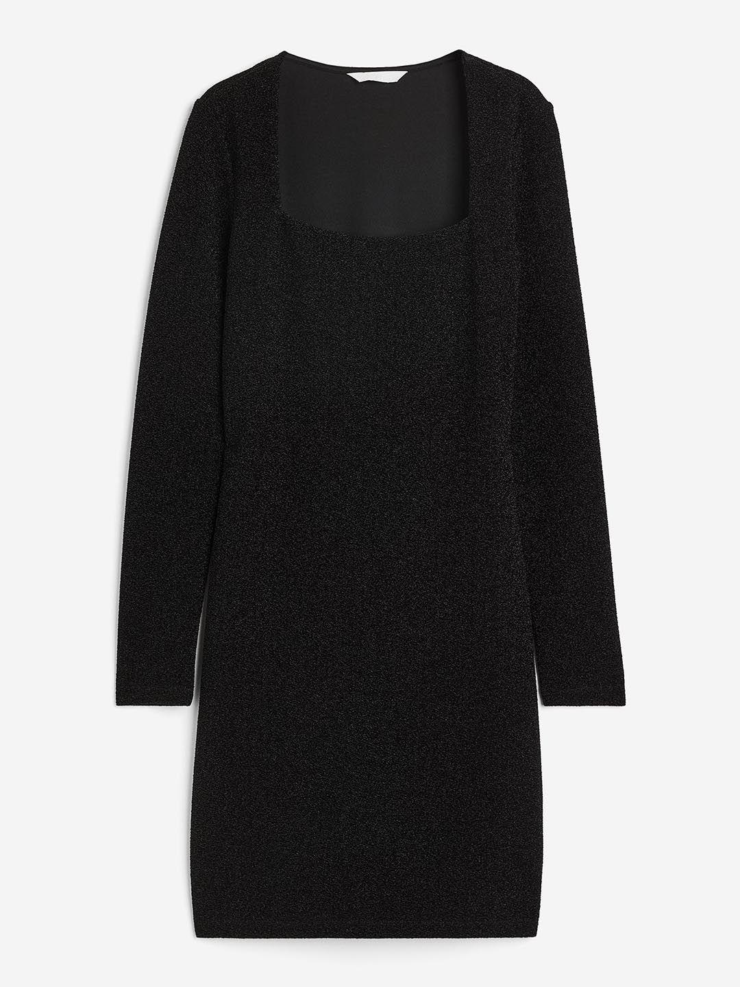 h&m square-neck bodycon dress