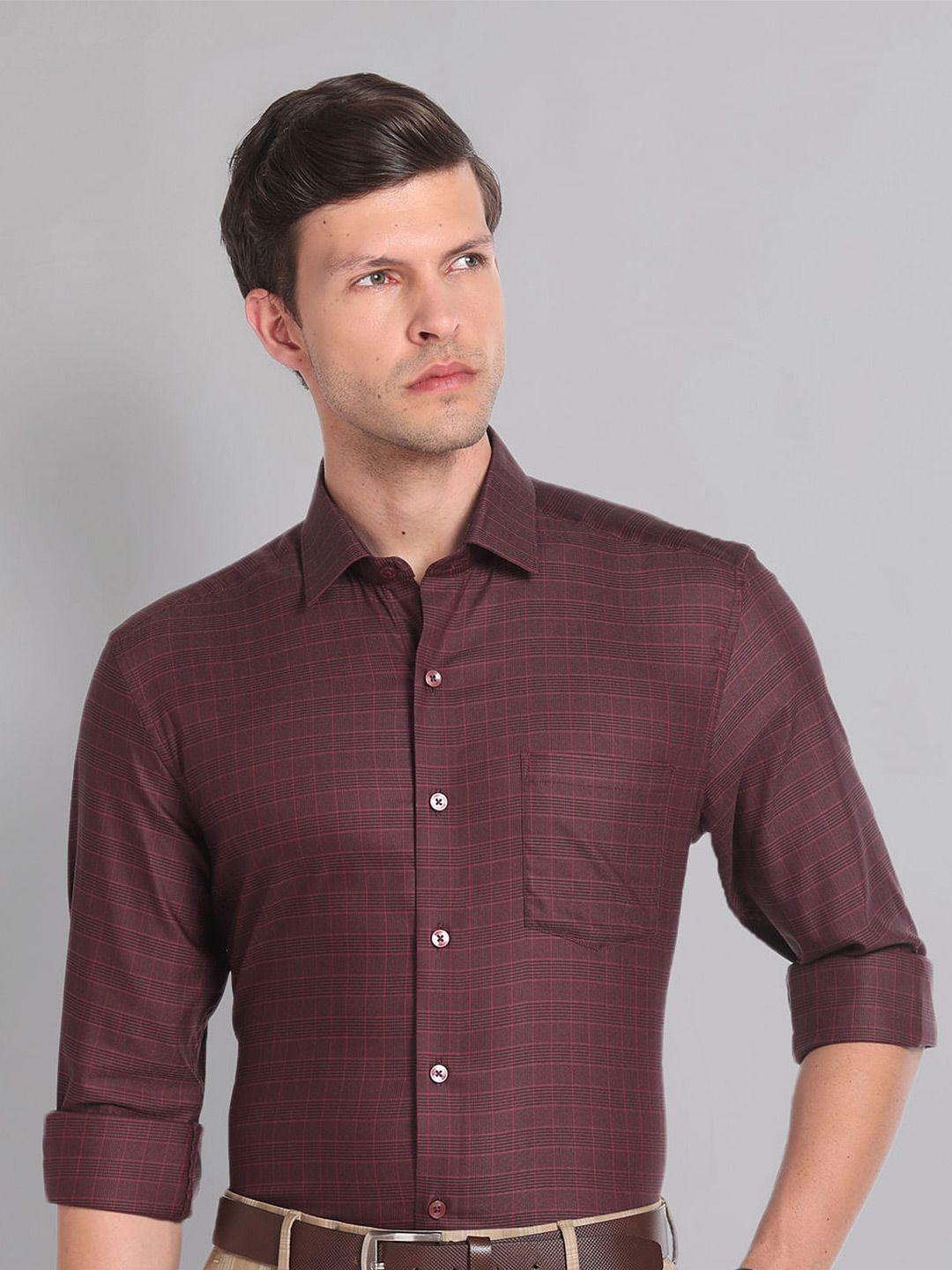 ad by arvind classic slim fit gingham checks casual shirt