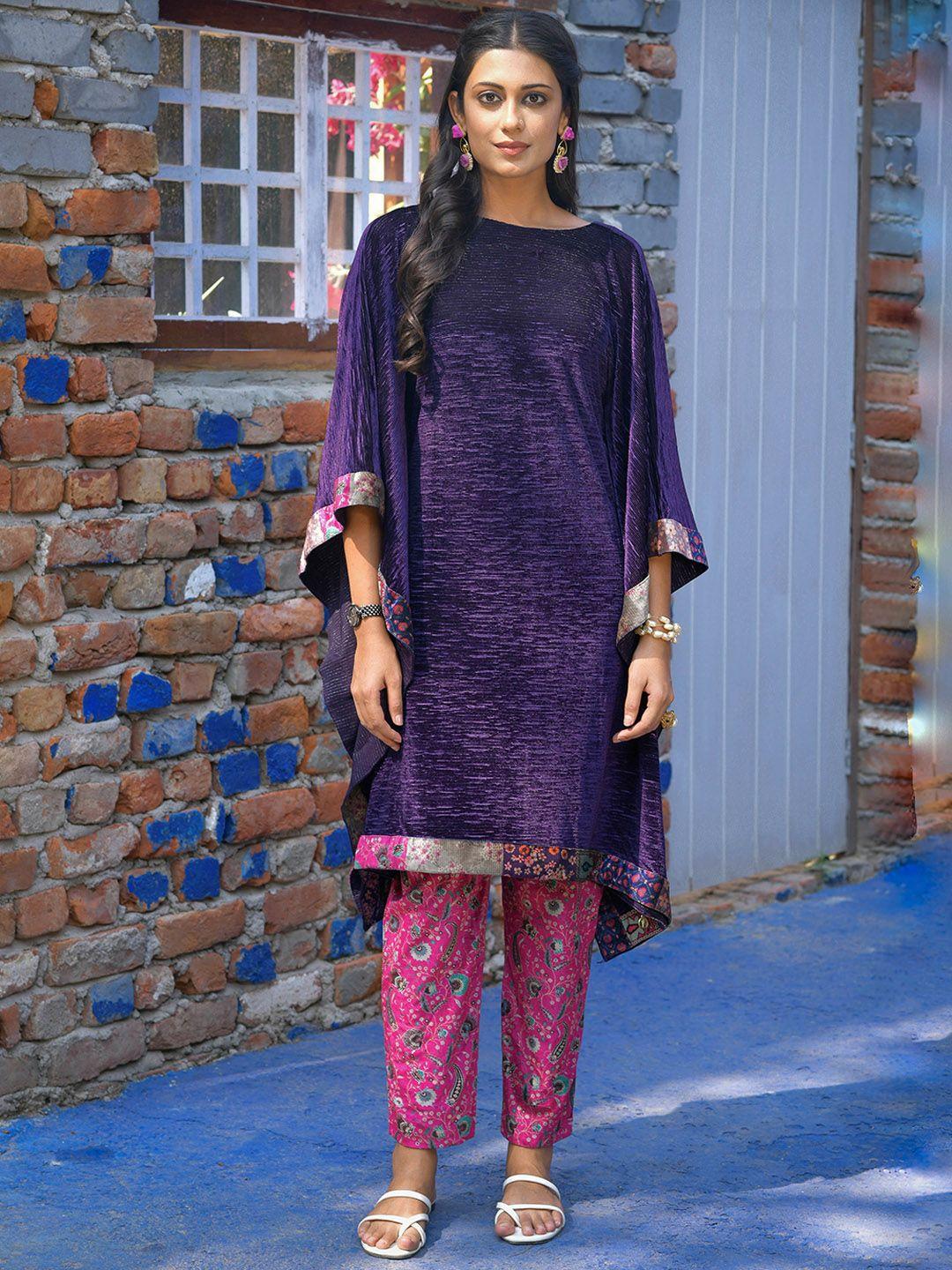 idhu kimono sleeve kaftan kurta with trousers