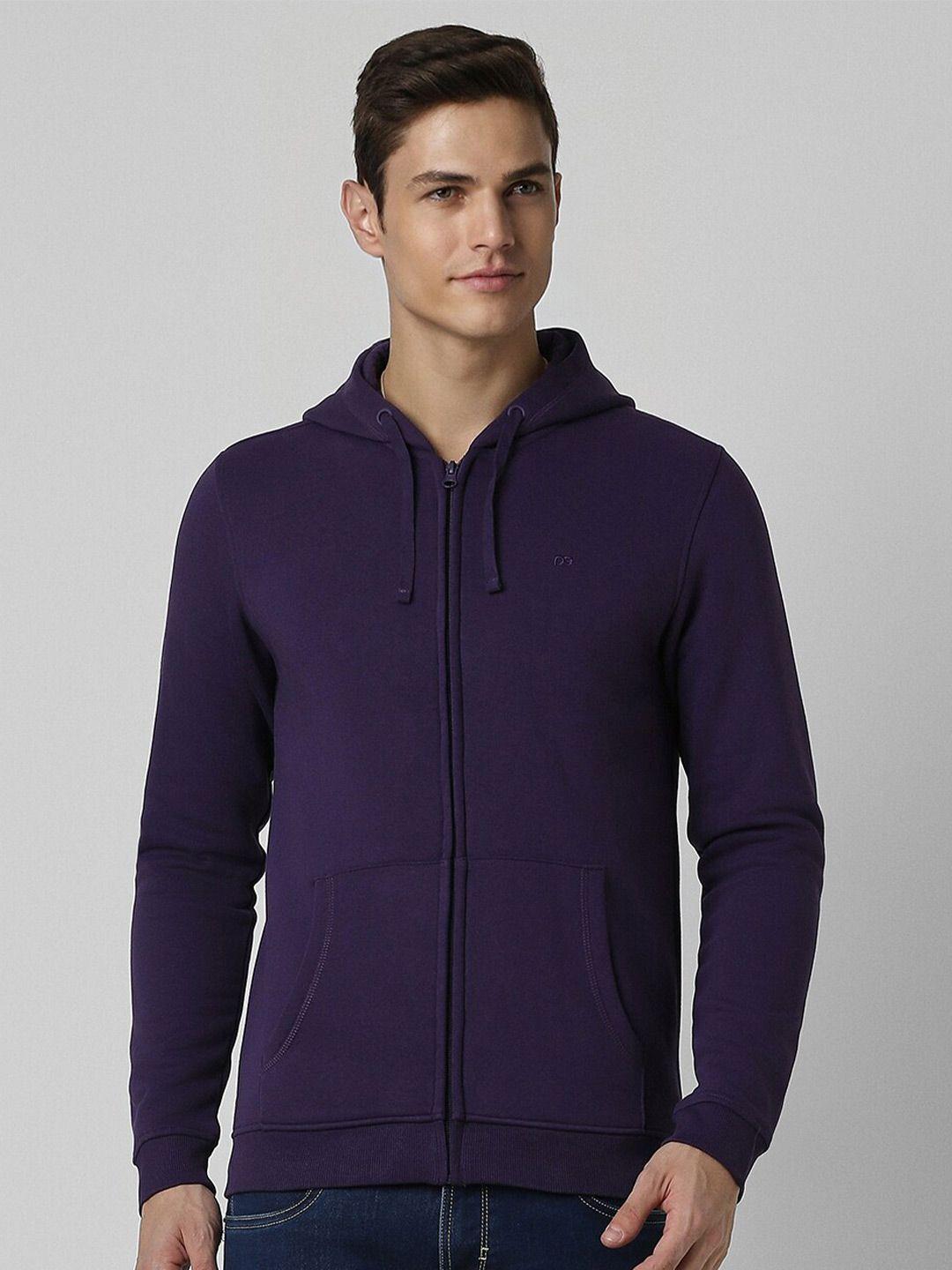 peter england casuals hooded front-open sweatshirt