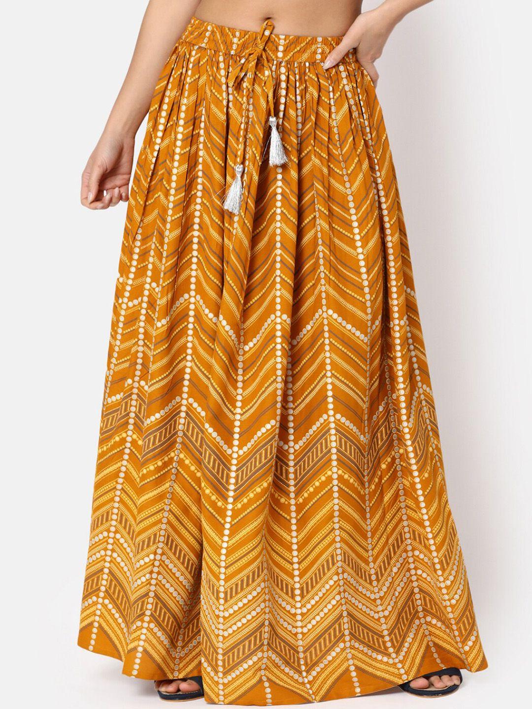 v-mart ethnic motifs printed flared maxi skirt