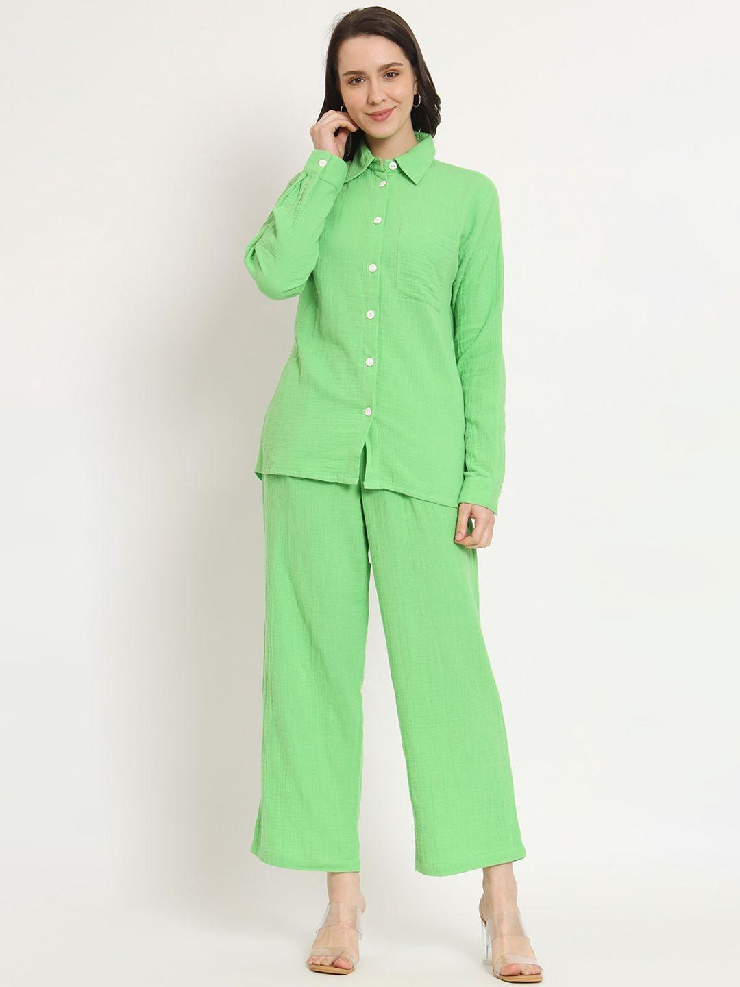 nuevosdamas pure cotton shirt with trousers