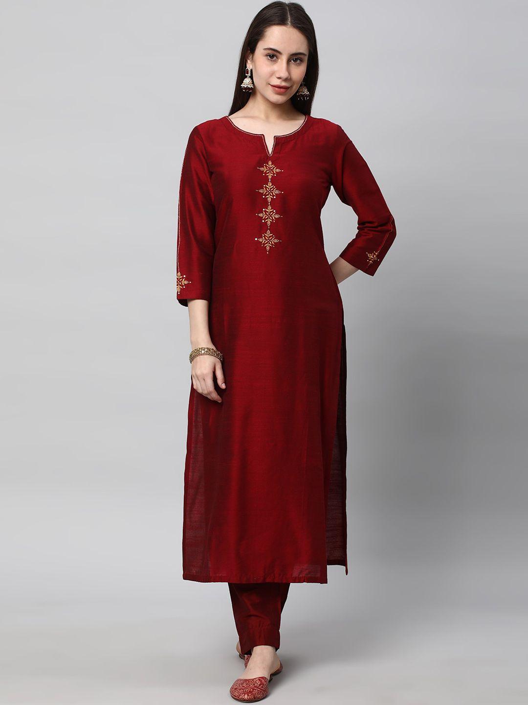 kami kubi ethnic motifs yoke design thread work straight kurta