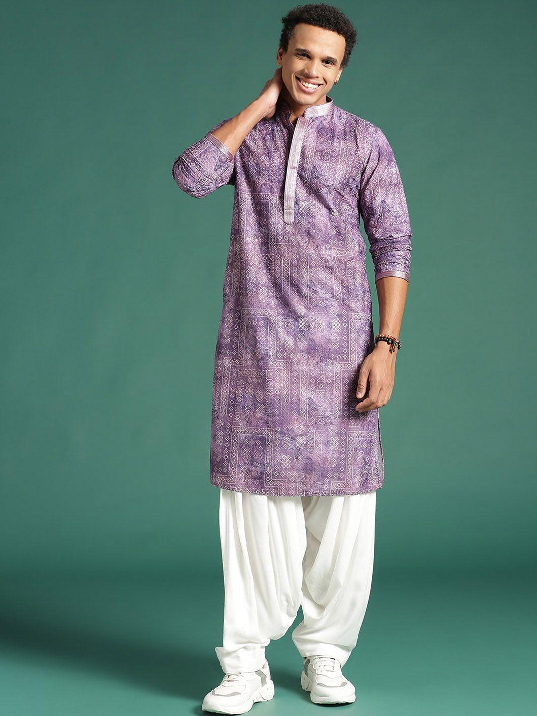 sangria ethnic motifs chikankari embroidered regular cotton kurta