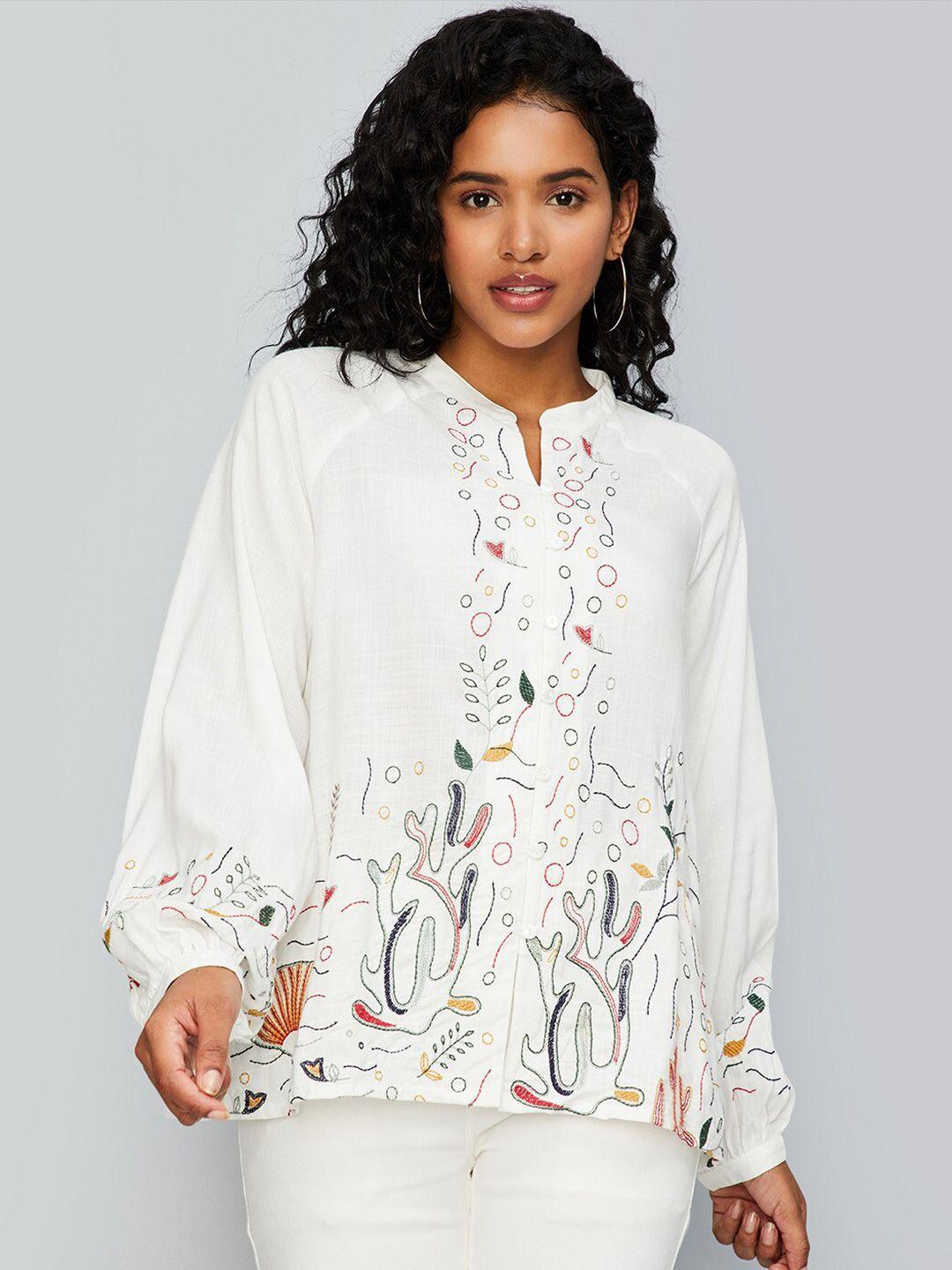 max abstract embroidered tunic