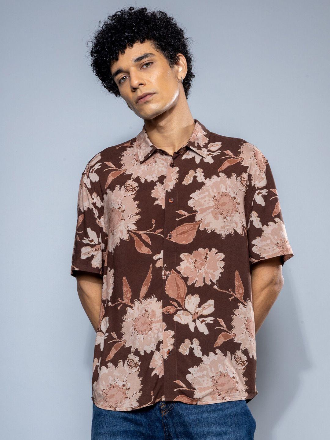 h&m cotton relaxed fit floral print shirt