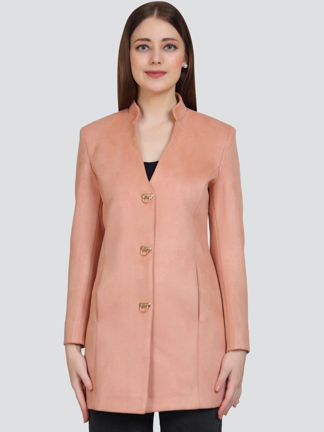 young club classic mandarin collar longline single breasted overcoat