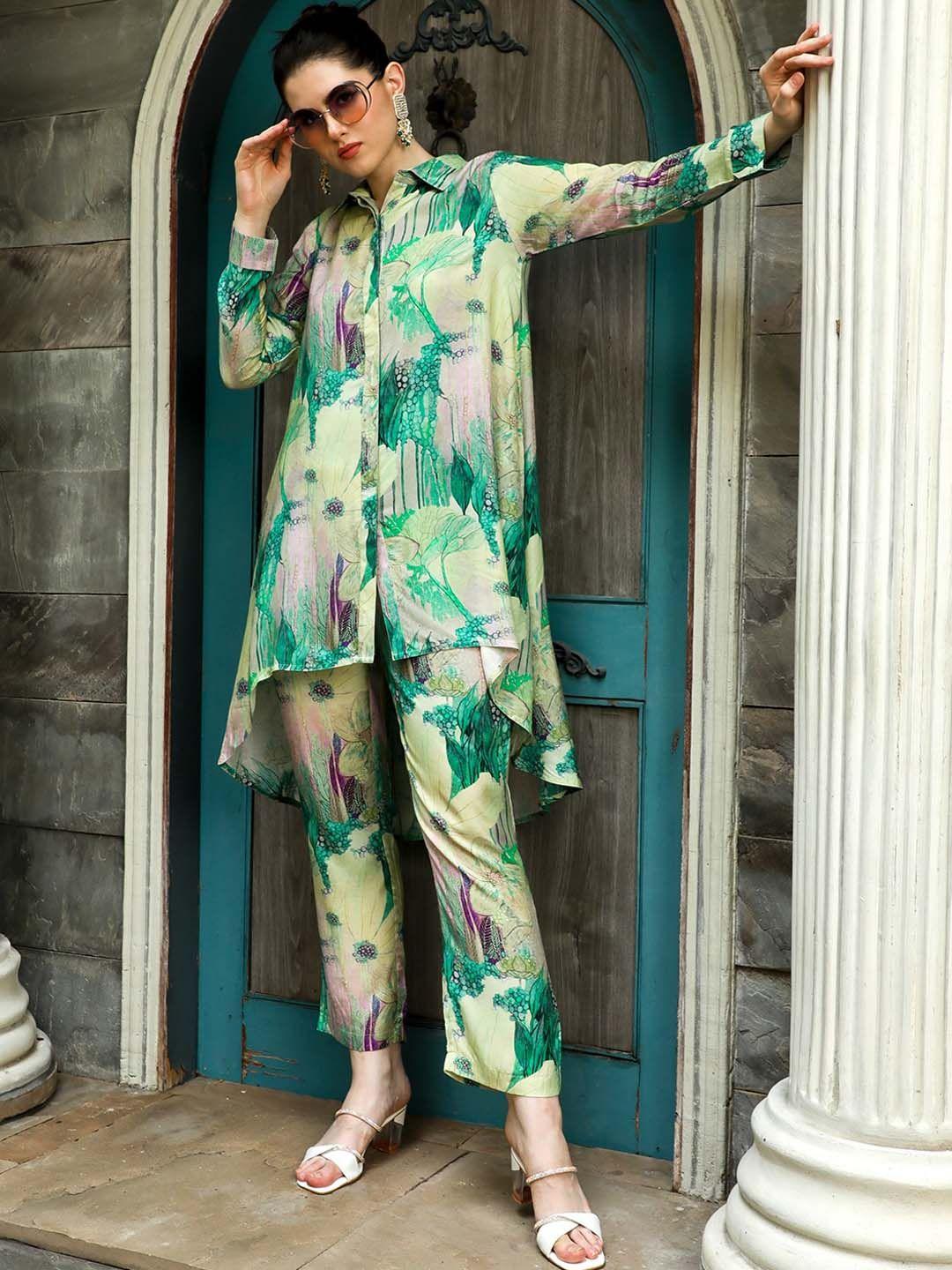 jaipur kurti abstract printed tunic with palazzo co-ord set