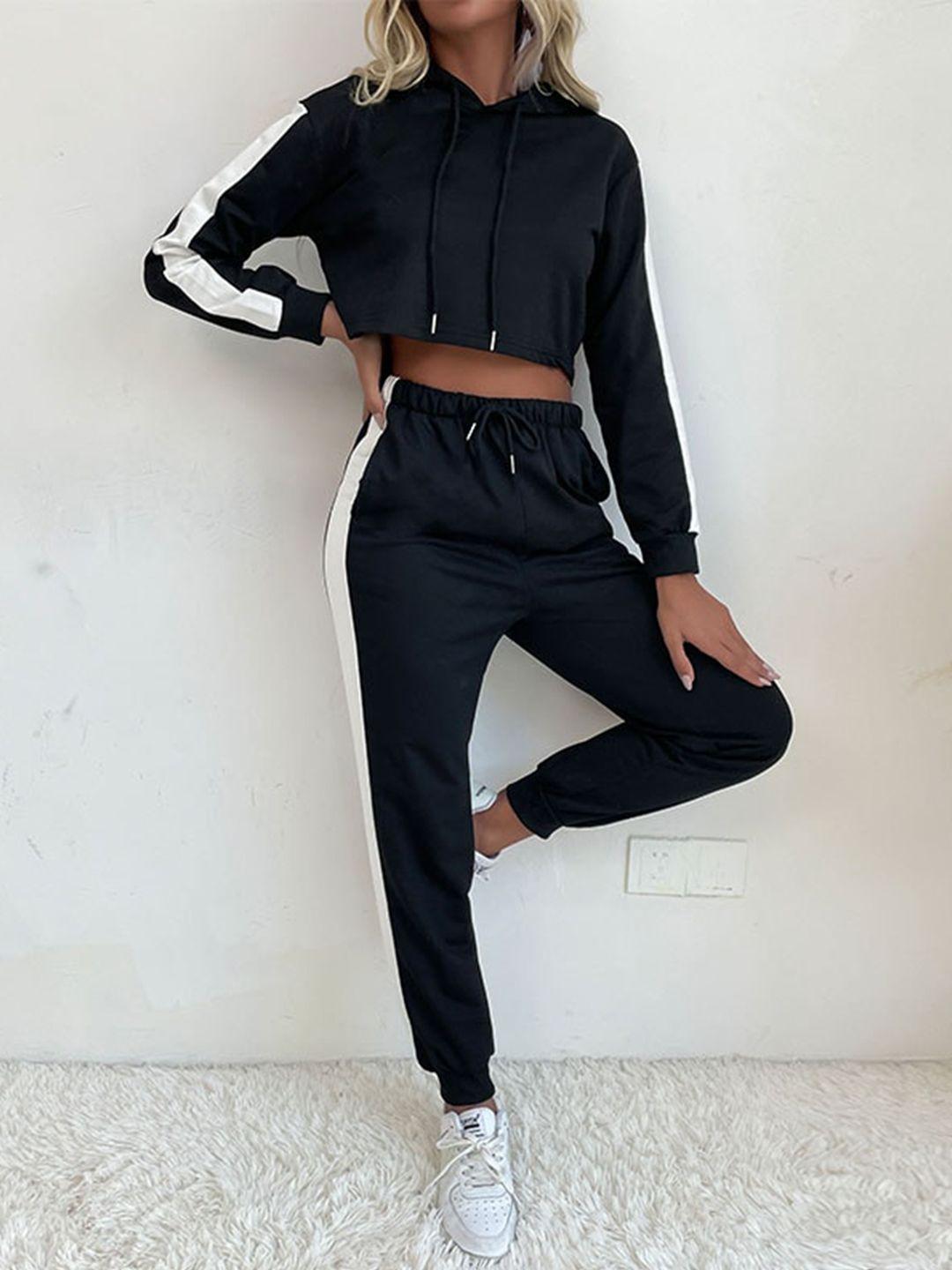 stylecast black hooded sweatshirt with joggers