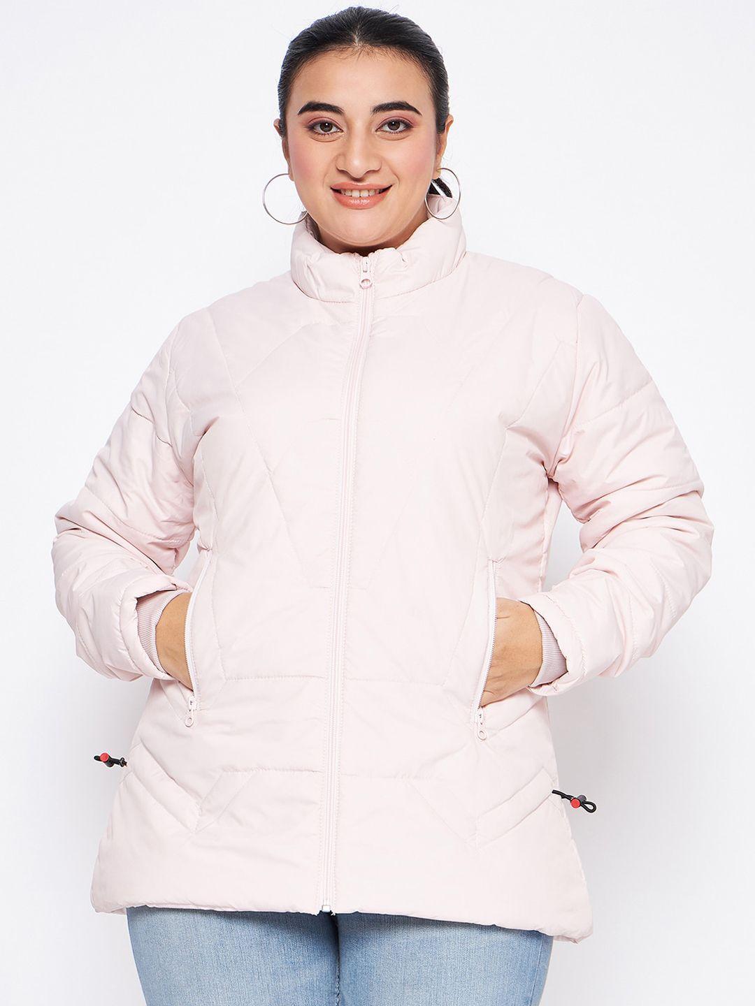 adobe plus size lightweight mock collar long sleeves quilted jacket