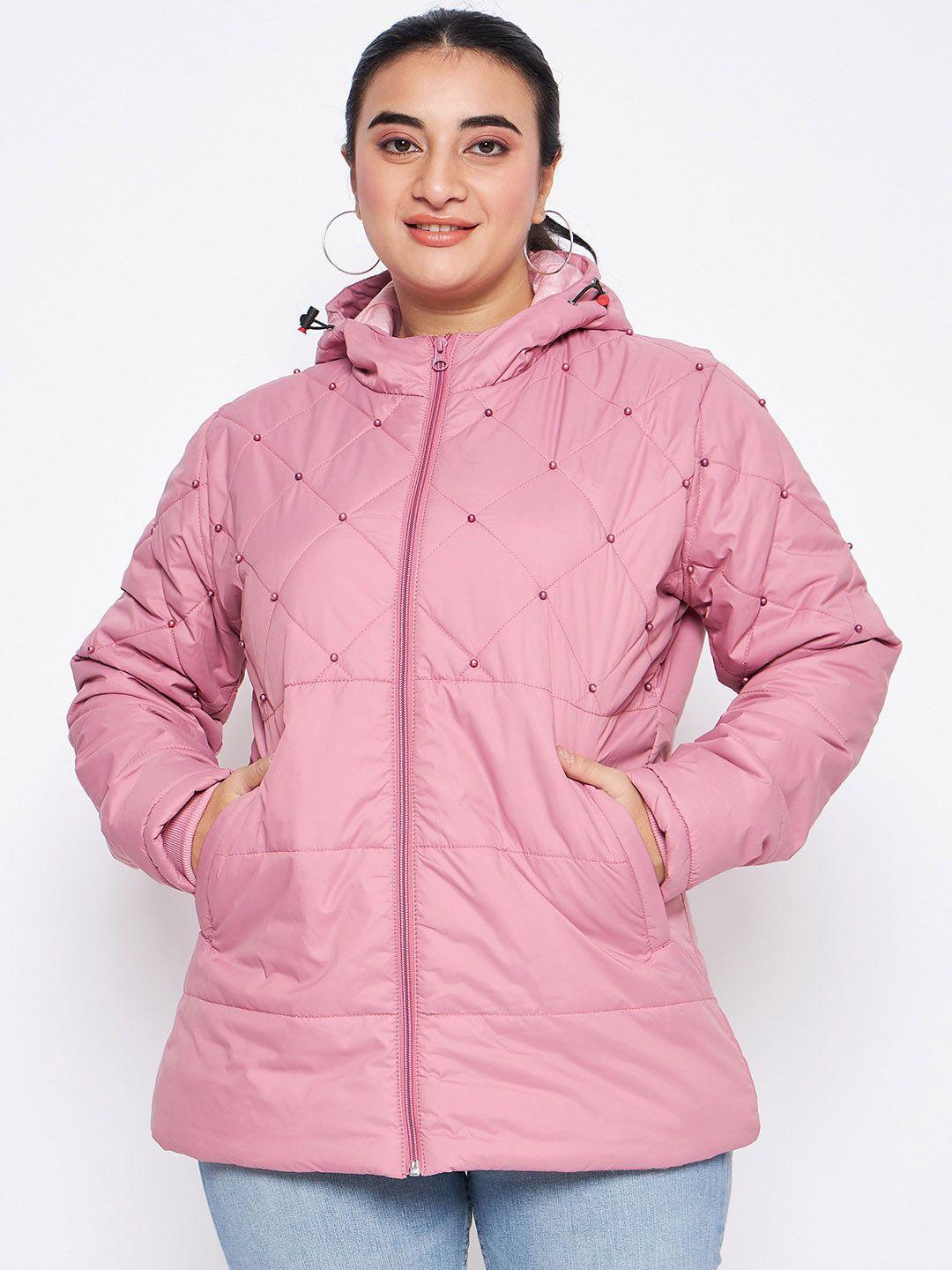 adobe plus size lightweight studded longline padded jacket