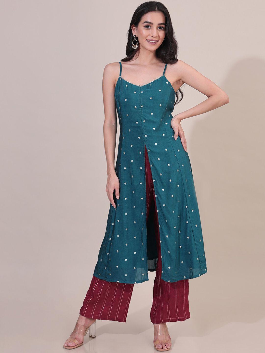 saaki ethnic motifs woven design kurta & palazzo