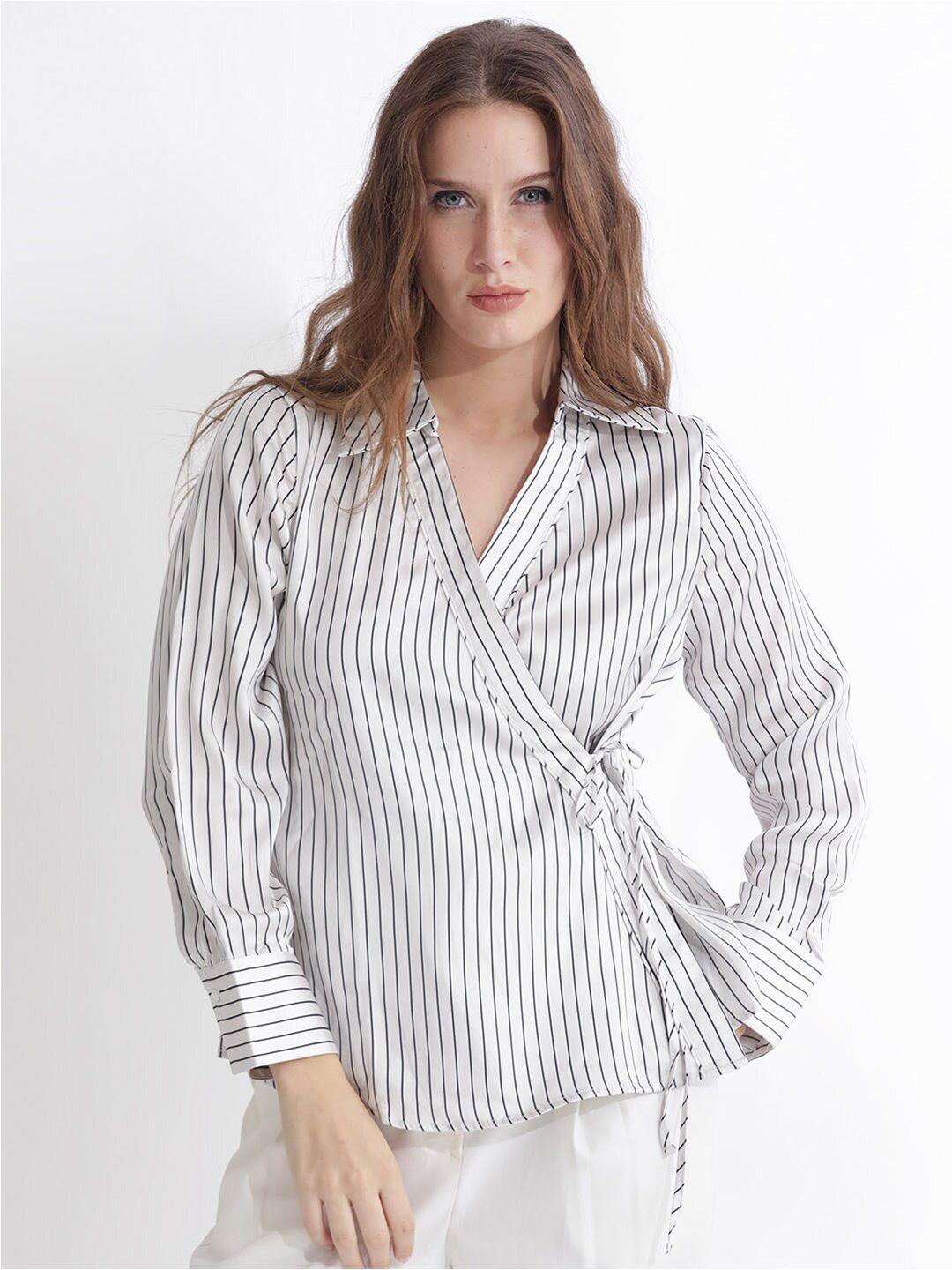 rareism striped wrap top