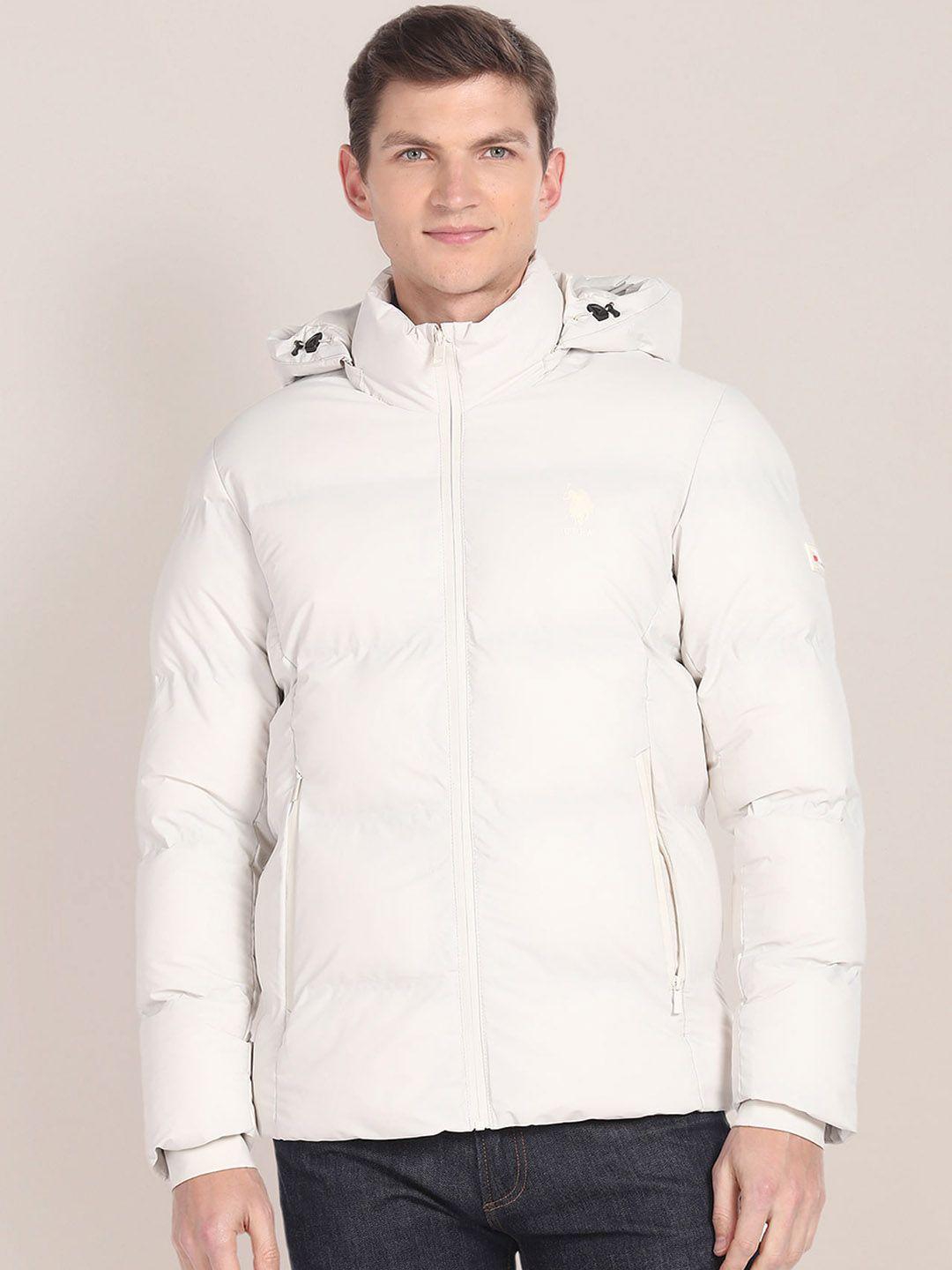 u.s. polo assn. long sleeves hooded quilted jacket