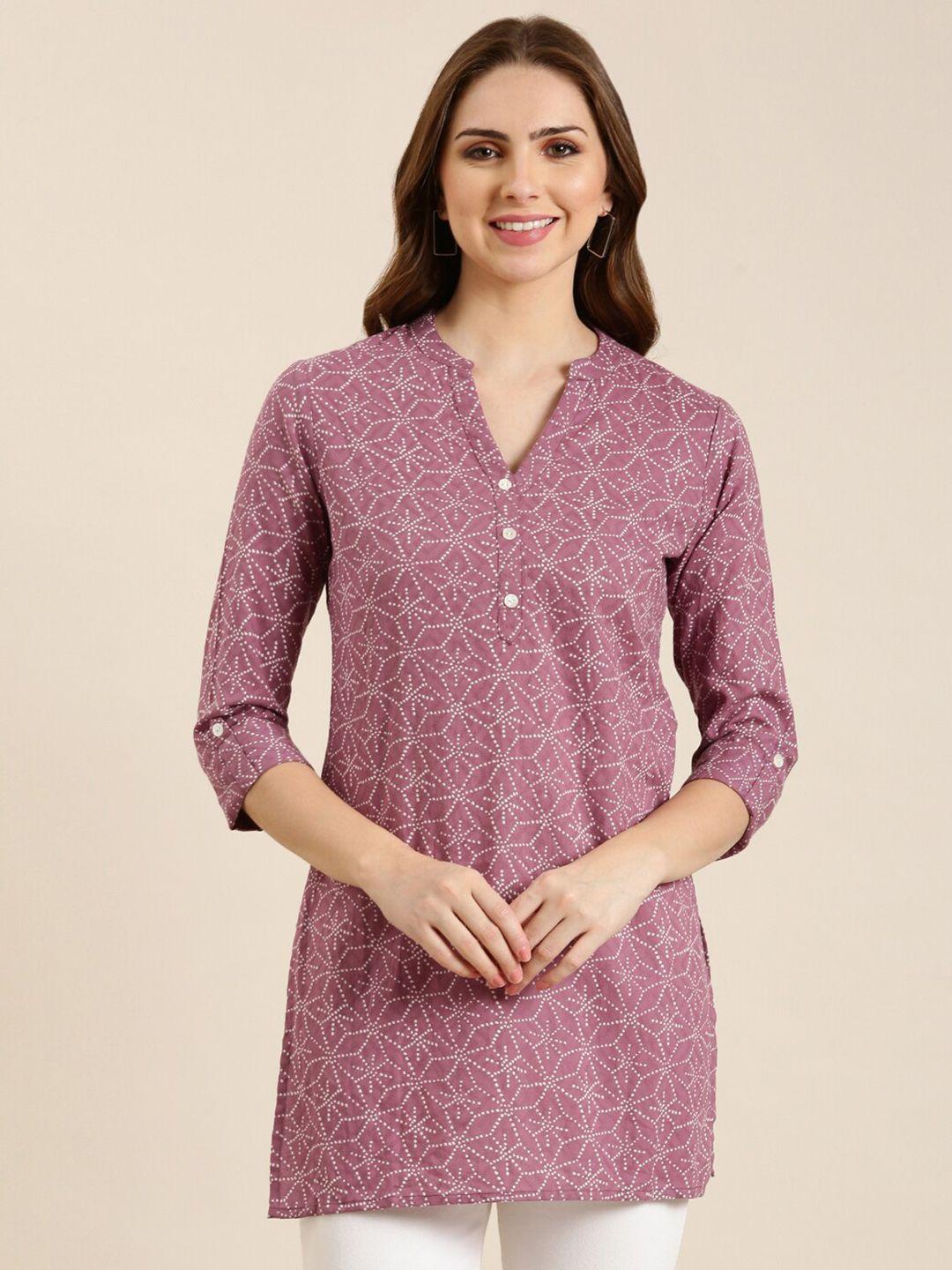 showoff geometric printed straight kurti