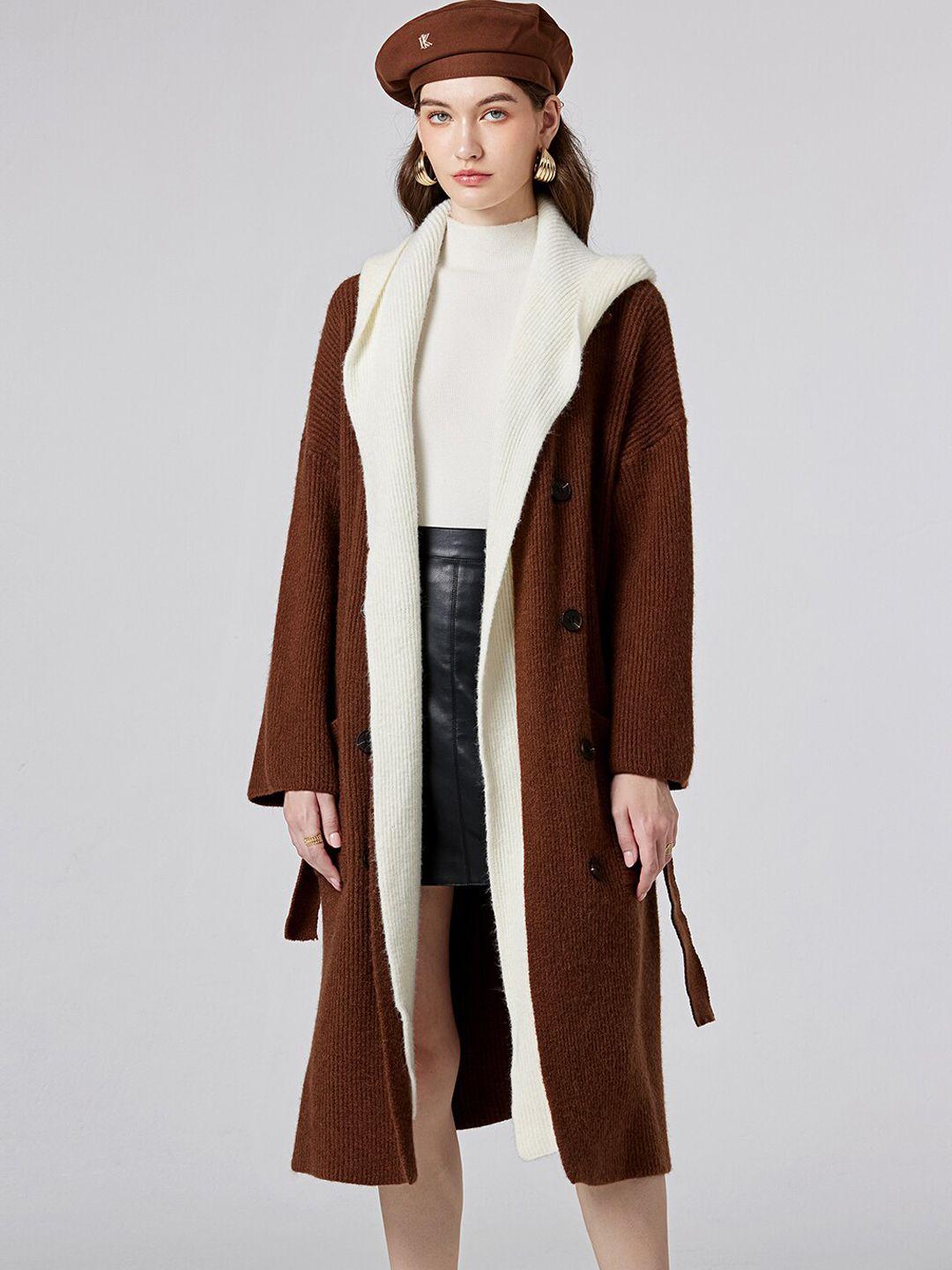 jc collection shawl collar longline open front trench coat