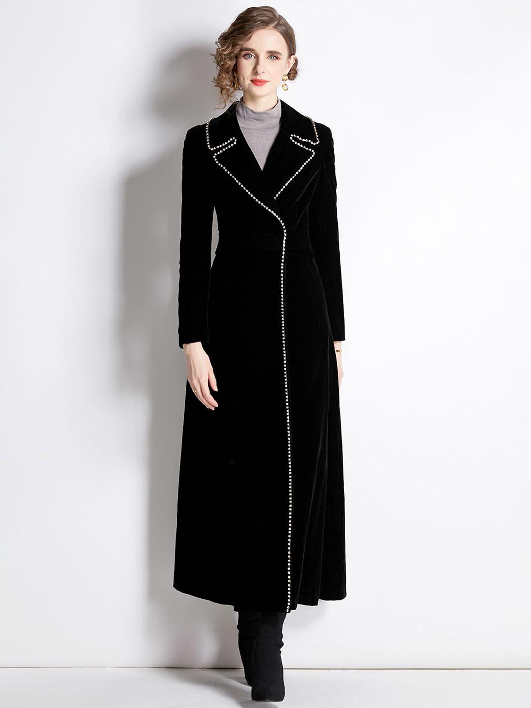 jc collection notched lapel longline trench coat