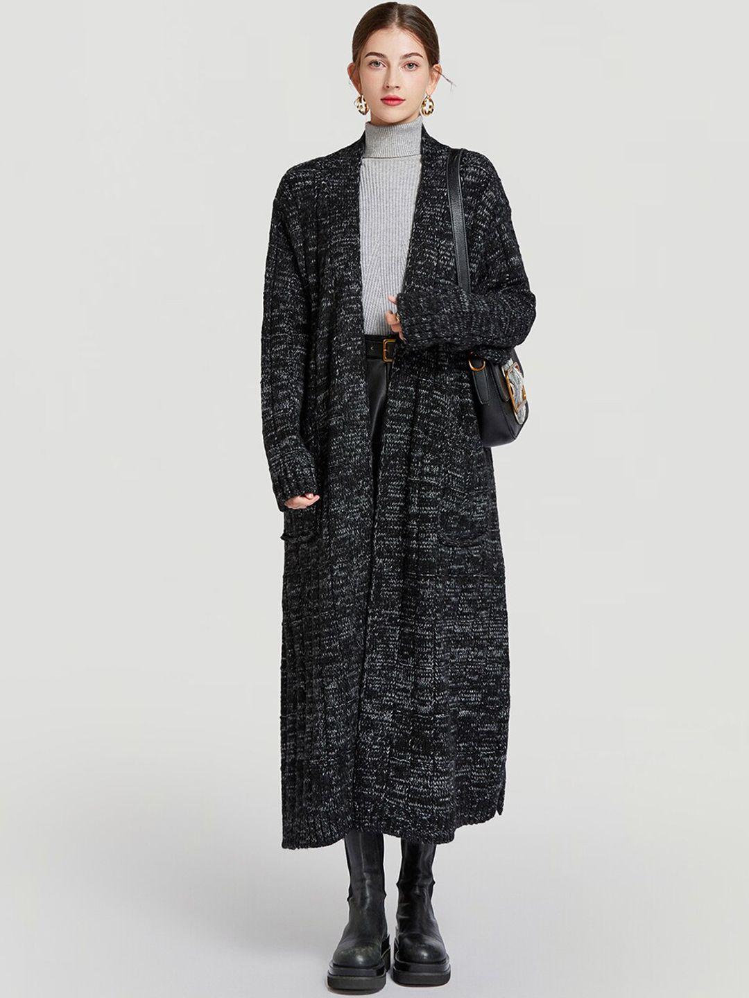 jc collection self designed v-neck longline overcoat