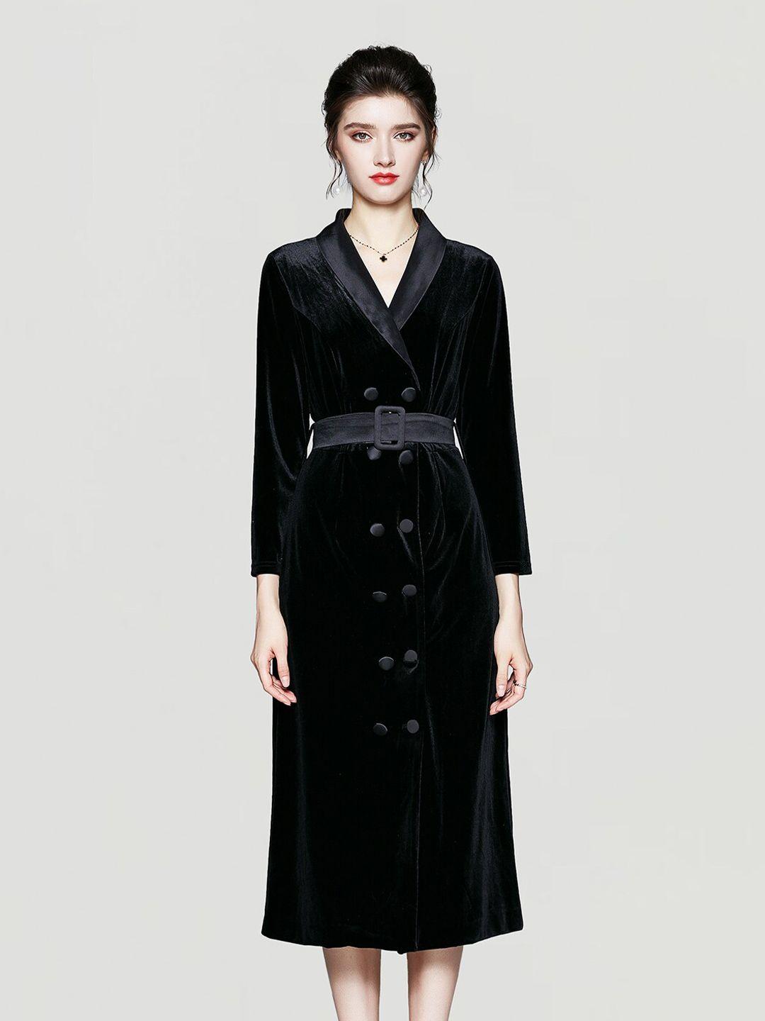 jc collection shawl collar wrap midi dress