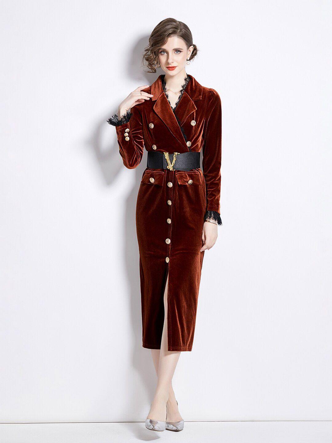 jc collection lapel collar shirt midi dress