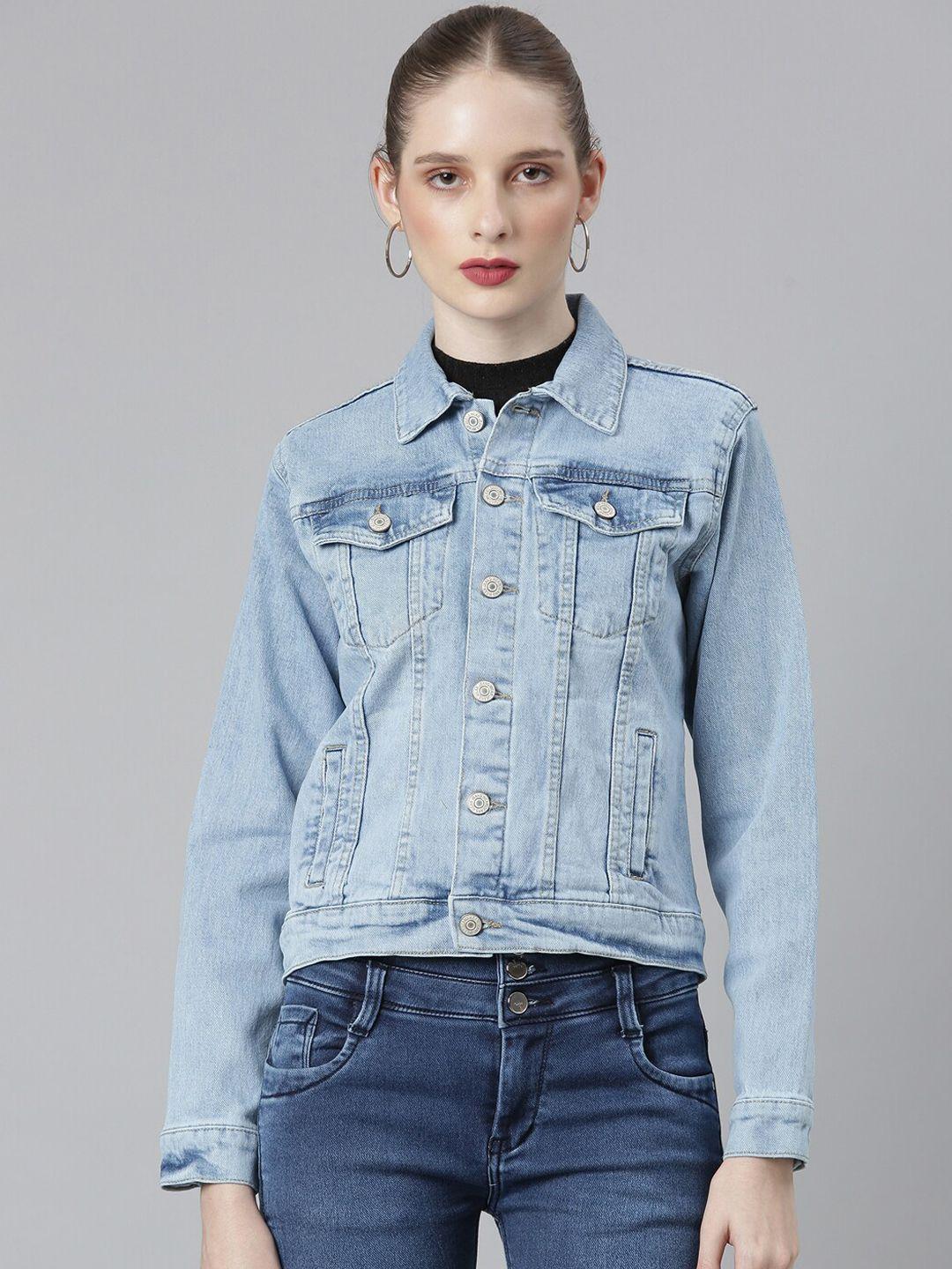 showoff washed windcheater denim jacket