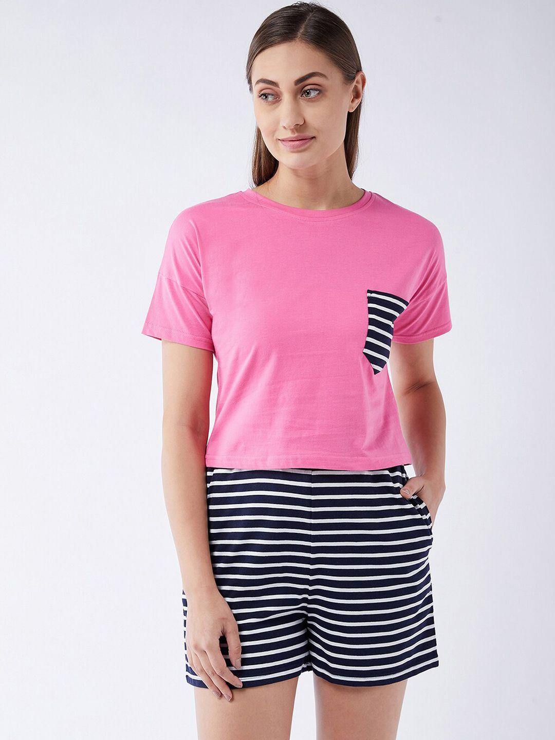 miss chase striped pure cotton t-shirt & short