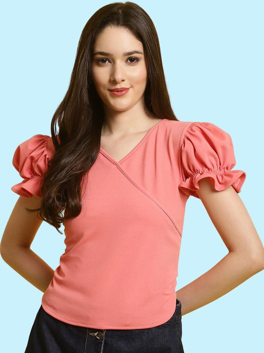 baesd v-neck puff sleeve top