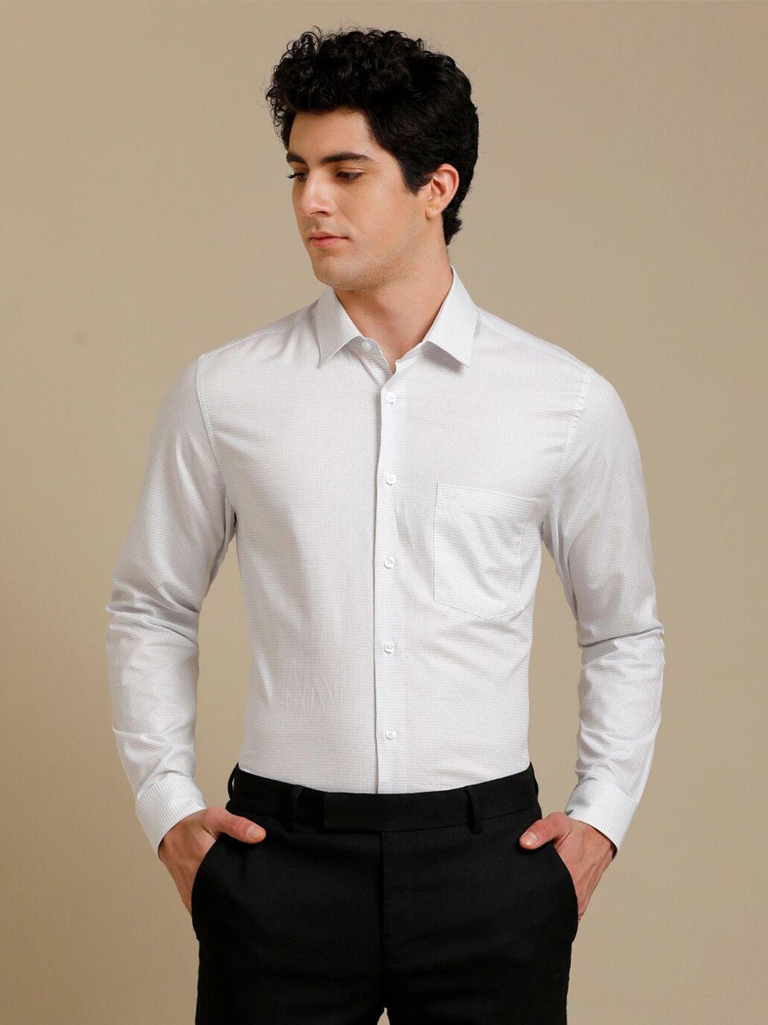 aldeno micro ditsy printed comfort pure cotton formal shirt