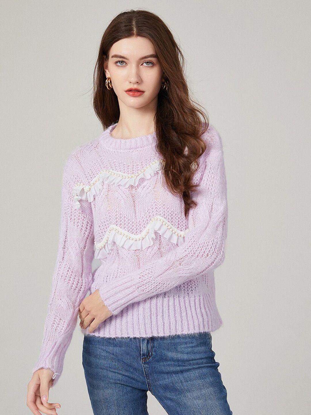 jc collection self design round neck pullover