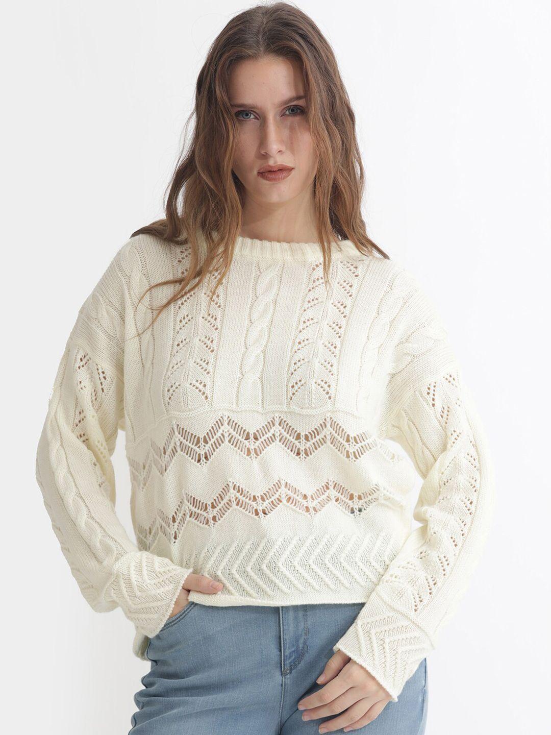 rareism cable knit cotton pullover sweaters