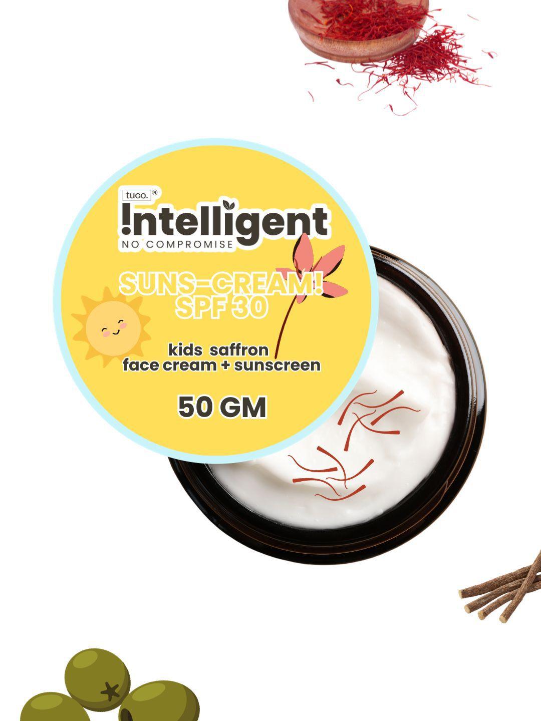 tuco intelligent kids saffron face cream & sunscreen uva/b spf 30 ++ - 50g