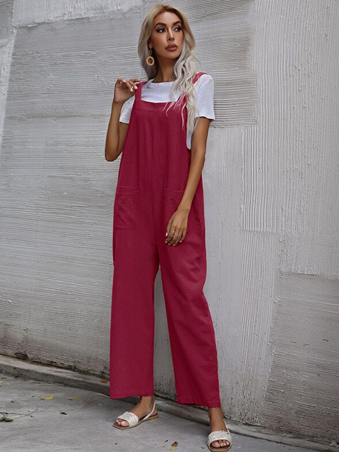 stylecast pink shoulder straps basic jumpsuit