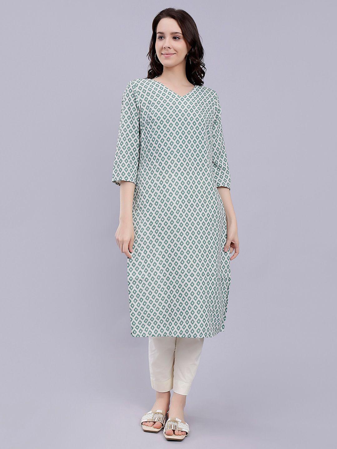 soan geometric printed straight kurta