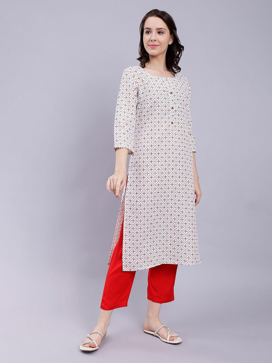 soan ethnic motifs printed straight kurta