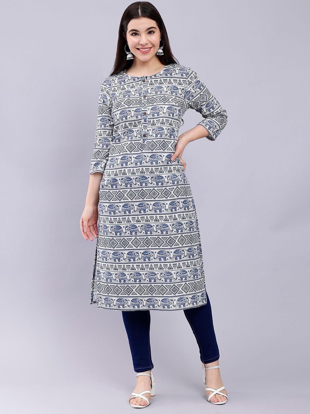 soan ethnic motifs printed straight kurtas