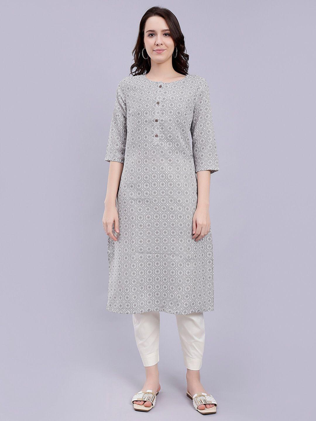 soan ethnic motifs printed straight kurta