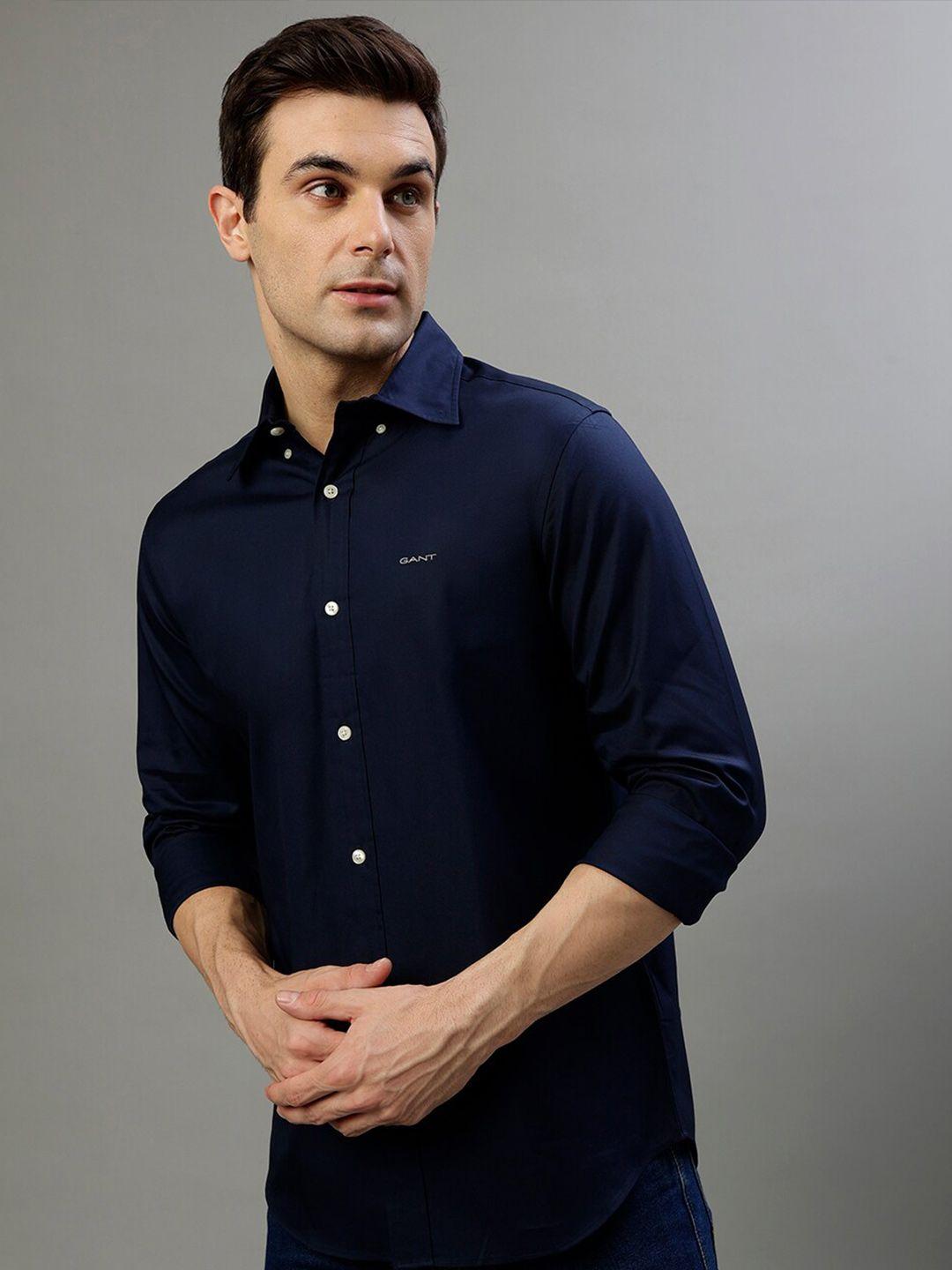 gant long sleeves solid button down casual shirt