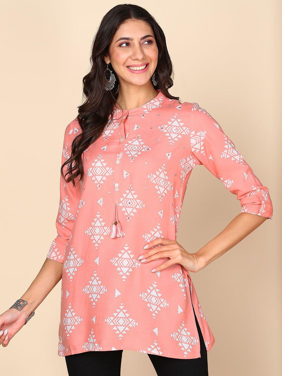 here&now ethnic motifs printed liva kurti