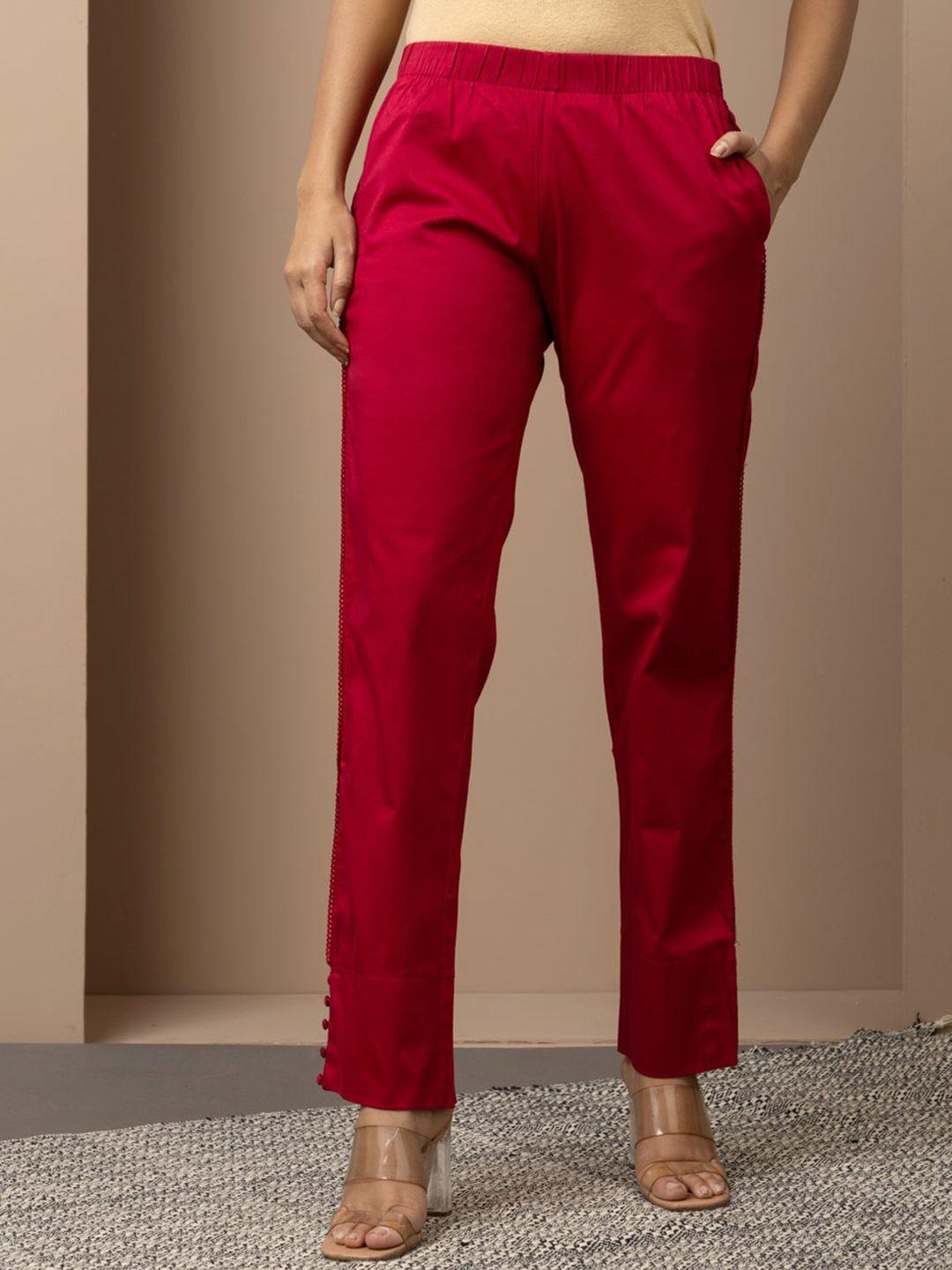 lakshita women smart straight fit ethnic trousers