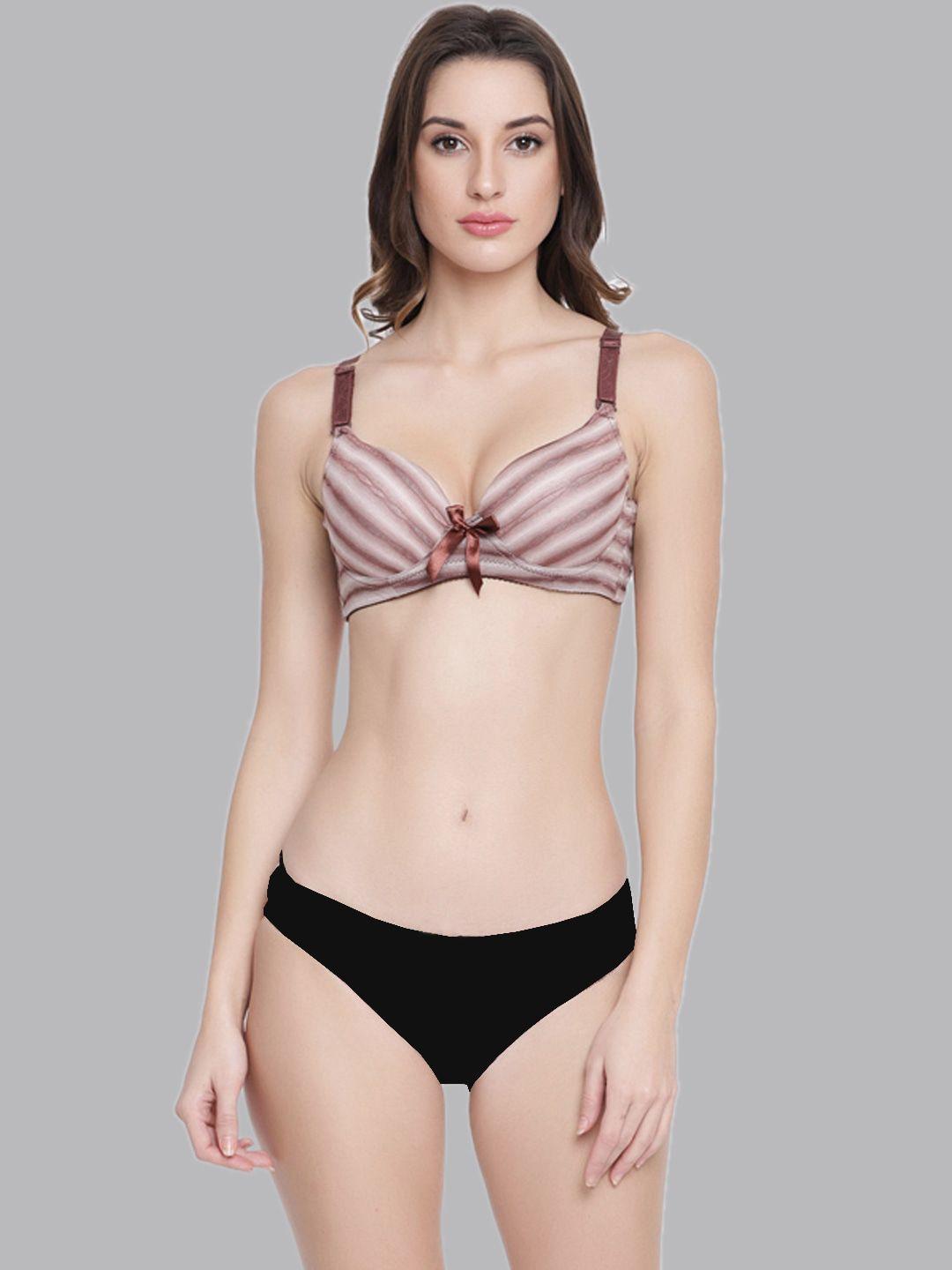 prettycat striped lightly padded lingerie set